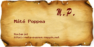 Máté Poppea névjegykártya